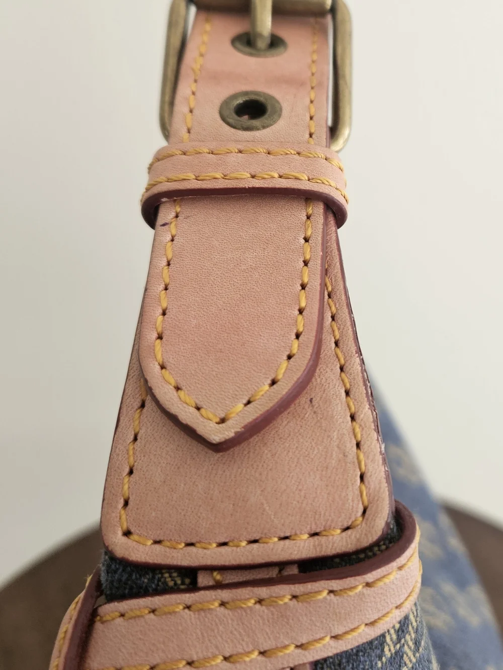 Dooney & Bourke Pink-Trim Denim Logo Shoulder Bag - Picture 5 of 8